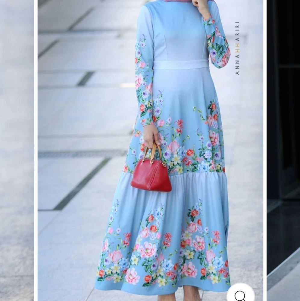 Modess blue floral dress Annah Hariri
